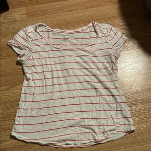 Banana RepublicStriped Pink and White Malibu Tee